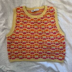 ZARA cropped knit sweater vest